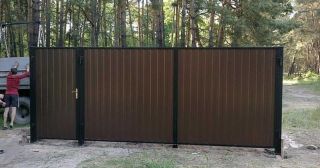 Купить распашные ворота из профнастила Кизляр, цена от 2696 руб.